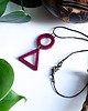wisiory Bordowy wisiorek kółko i trójkąt z żywicy epoksydowej 4,3 cm handmade 5