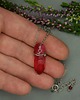 wisiory Naszyjnik talizman surowy czerwony kryształ górski wire wrapping 4