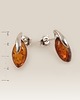 kolczyki z kamieniami Kolczyki srebrne z bursztynem koniakowym 15x6mm 1