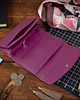 portfele damskie Średni Portfel damski Skórzany klasyczny Fiolet purpurowy belveder LP714 4