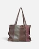 torby na ramię Shoper bag brązowa torba z pomarańczem 3