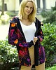bluza z kapturem damska Bluza Long Back fioletowy liść 2