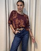 bluza bez kaptura damska Bluza w kwiaty Borgogna 3