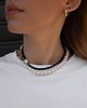 bransoletki z kamieni naturalnych Choker z dużą Perłą i Matową Lawą 1