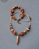 korale Rudraksha i bursztyn w niezwykłej etnicznej bransoletce unikat handmade UNISEX 9