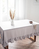 obrusy i serwetki Lniany obrus z falbanką  heavy linen LIGHT GRAY 6