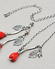 srebrne naszyjniki Red flower -  naszyjnik 6