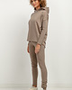 bluza z kapturem damska Szeroka bluza z kapturem T379, cappuccino 1