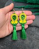 kolczyki soutache Kolczyki sutasz z chwostami żółto zielone długie kolorowe Jolly 1