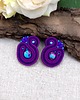 kolczyki soutache Largo kolczyki sztyfty sutasz z jaspisem fioletowo turkusowe małe lekkie 2