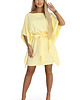 sukienki midi damskie 287-41 SOFIA Sukienka motyl z wiązaniem w pasie - pastelowy żółty 6