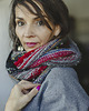 szale damskie Komin/opatulacz szaro bordowy100% wełna 2