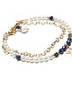 bransoletki z kamieni naturalnych Pearls /white/ and lapis lazuli - bransoletka 2
