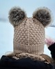 czapki dziecięce ZESTAW: bawełniana czapka dla dziecka z dwoma pomponami i komin Beżowy 2