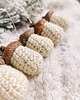 ozdoby choinkowe Żołędzie kremowe ze złotym błyskiem, ozdoby choinkowe handmade 4