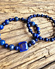bransoletki z kamieni naturalnych Damska podwójna bransoletka / Lapis Lazuli / Japońska Ceramika 2