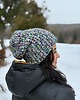 czapki damskie Kolorowa duża czapka beanie z wełną i alpaką 3