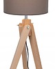 lampy stołowe Dębowa lampka nocna stołowa z abażurem E27 LED - Brąz 1