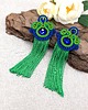 kolczyki soutache Nola kolczyki sutasz z frędzlami kolorowe etniczne chabrowo zielone 2