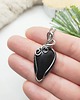 wisiory Naszyjnik Obsydian Złocisty stal chirurgiczna wisiorek handmade wirewrapping 4