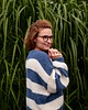 swetry damskie Sweter w paski, niebieski sweter, sweter ecru, sweter z alpaki 5
