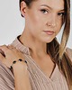 bransoletki - inne Pozłacana  bransoletka w odcieniu butelkowej zieleni e45/68 2