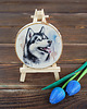 inne Brzozowy obrazek - husky 2