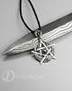 wisiory Pentagram księżycowy ze srebrzystym obsydianem 2
