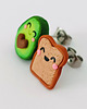 kolczyki z masy plastycznej Śmieszne Kolczyki Tost i Awokado 2