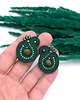 kolczyki soutache Kolczyki sutasz sztyfty zielone Mila małe z kulkami unakitu 1