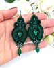 kolczyki soutache Kolczyki sutasz zielone "Verra" eleganckie wieczorowe z kryształkami 1
