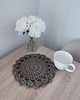 podkładki do kuchni Podkładka szydełkowa okrągła ze sznurka pod kubki 26cm 3