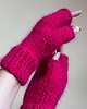 rękawiczki damskie Mitenki wełniane - magenta 1