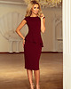 sukienki midi damskie 192-6 Elegancka sukienka MIDI z baskinką - BORDOWA 2