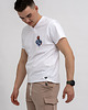 t-shirty męskie T-shirt męski  biały do V z nadrukiem 2