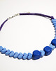 korale Naszyjnik - Niebieskie serca, drewniany 3
