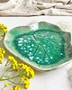 patery i talerze Patera ceramiczna Zielony Liść Nakrapiany 1