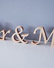 dodatki ślubne Drewniany napis stojący "Mr & Mrs", na stół weselny 2