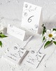 Ślub - inne Numerki stolików "Magnolia" białe rwane brzegi 3