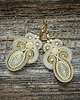 kolczyki soutache Beżowo- złote  kolczyki soutache 1