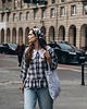 koszule damskie Lniana koszula upcyklingowa w kratę z dużym kołnierzem oversize 1