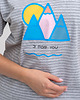 t-shirt damskie T SHIRT DAMSKI w szare paski z nadrukiem 5
