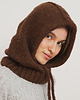 czapki damskie Balaclava DELMA - Czekoladowa - Handmade - Merino, alpaka, jedwab 1