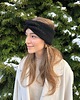 opaski do włosów Szeroka wełniana opaska 26 - 31cm handmade czarna 100% wełna ręczna robota 1