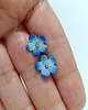 kolczyki z masy plastycznej Niebieskie kolczyki niezapominajki 2