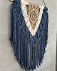 makramy Granatowa Makrama Ścienna DIAMENT Trzy Kolory 40x60 cm 2