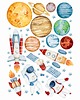 naklejki ścienne do pokoju dziecka KOSMOS AKWARELA PLANETY naklejki na ścianę XXL 1