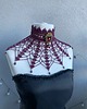 chokery Secesyjny Koronkowy naszyjnik w kolorze ciemnego fioletu z piękną broszą 2