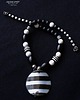 korale Czarno-biały oryginalny naszyjnik mix w stylu boho handmade prezent 7