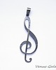 wisiory Zawieszka srebrna - Klucz wiolinowy duży szary 2